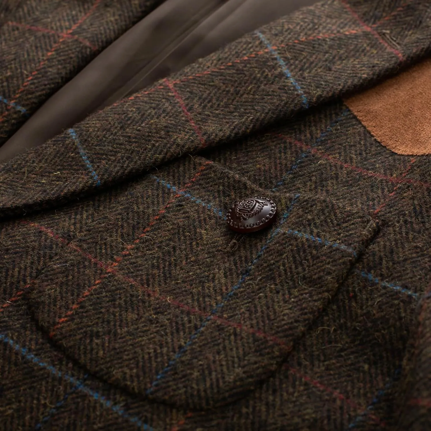 PJ PAUL JONES Men's Blazer Herringbone Tweed Sport Coats Two Button Wool Blend Formal Jacket