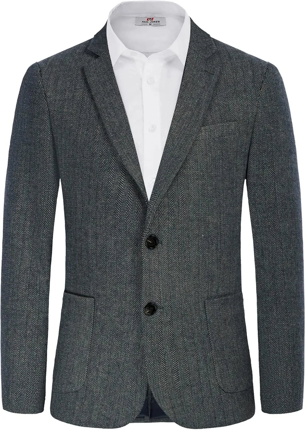PJ PAUL JONES Men's Herringbone Tweed Blazer British Wool Blend Sport Coat Jacket