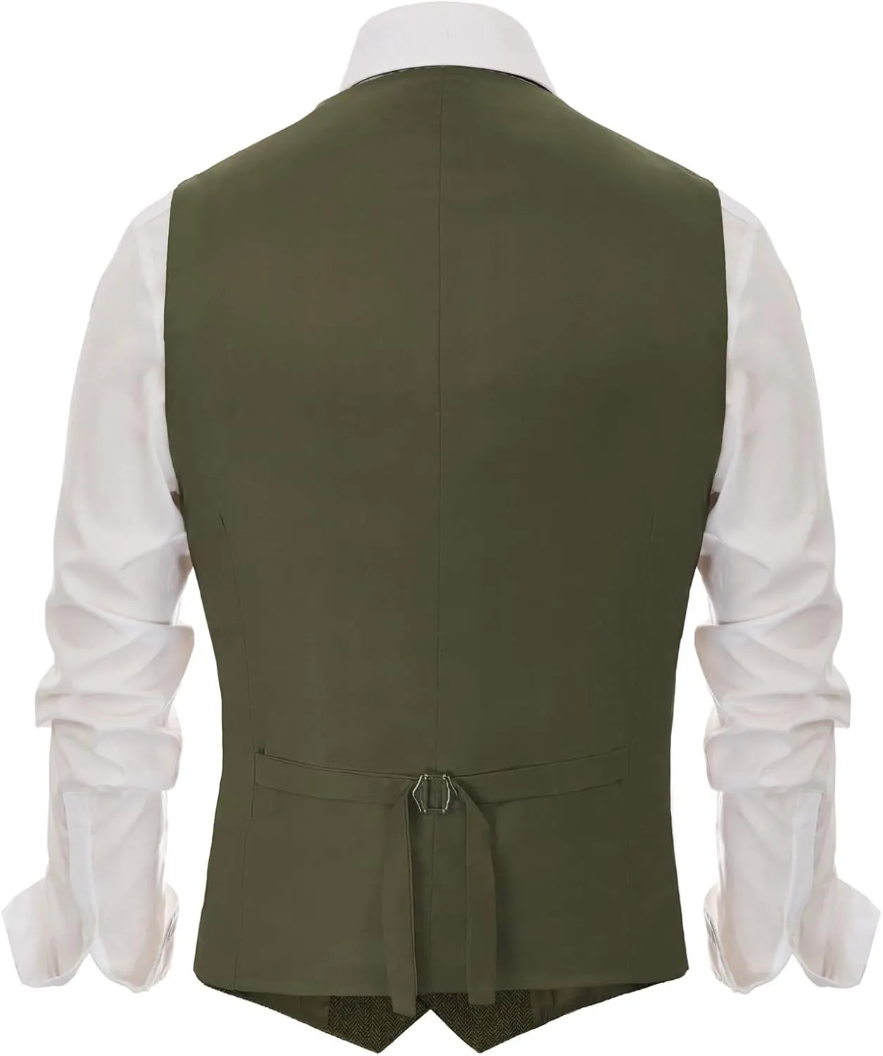 PJ PAUL JONES Men's Herringbone Tweed Suit Vest Casual Wool Blend Waistcoat