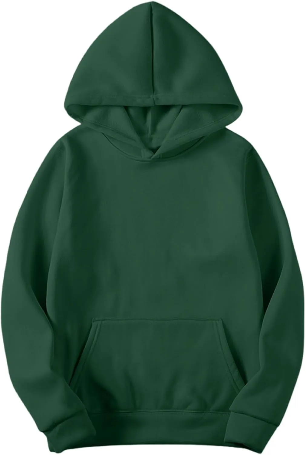 Plain Hoodie for Men Lightweight Fleece Lined Hooded Sweatshirt Casual Long Sleeve Crewneck Pullover Sweatshirt