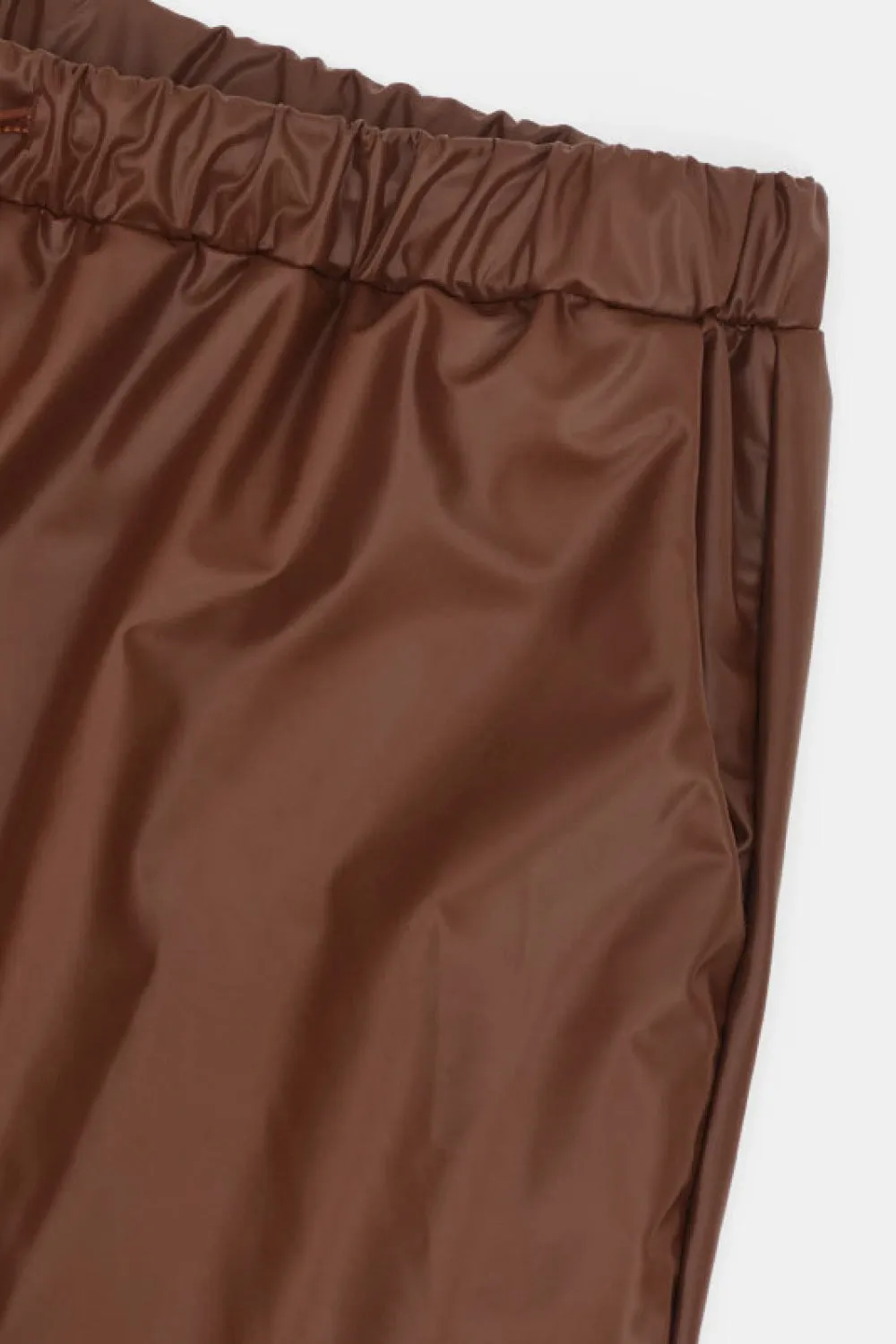 Puff Sleeve Spliced Top and Drawstring Waist Joggers Set