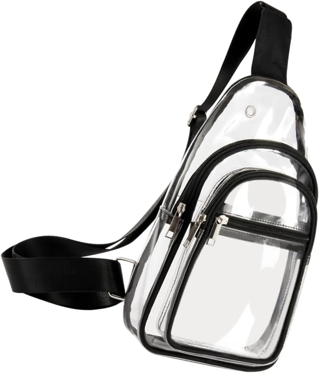 Pvc Travel Purse Portable Chest Bag for Women Men Crossbody Bag Fashion Water Resistant