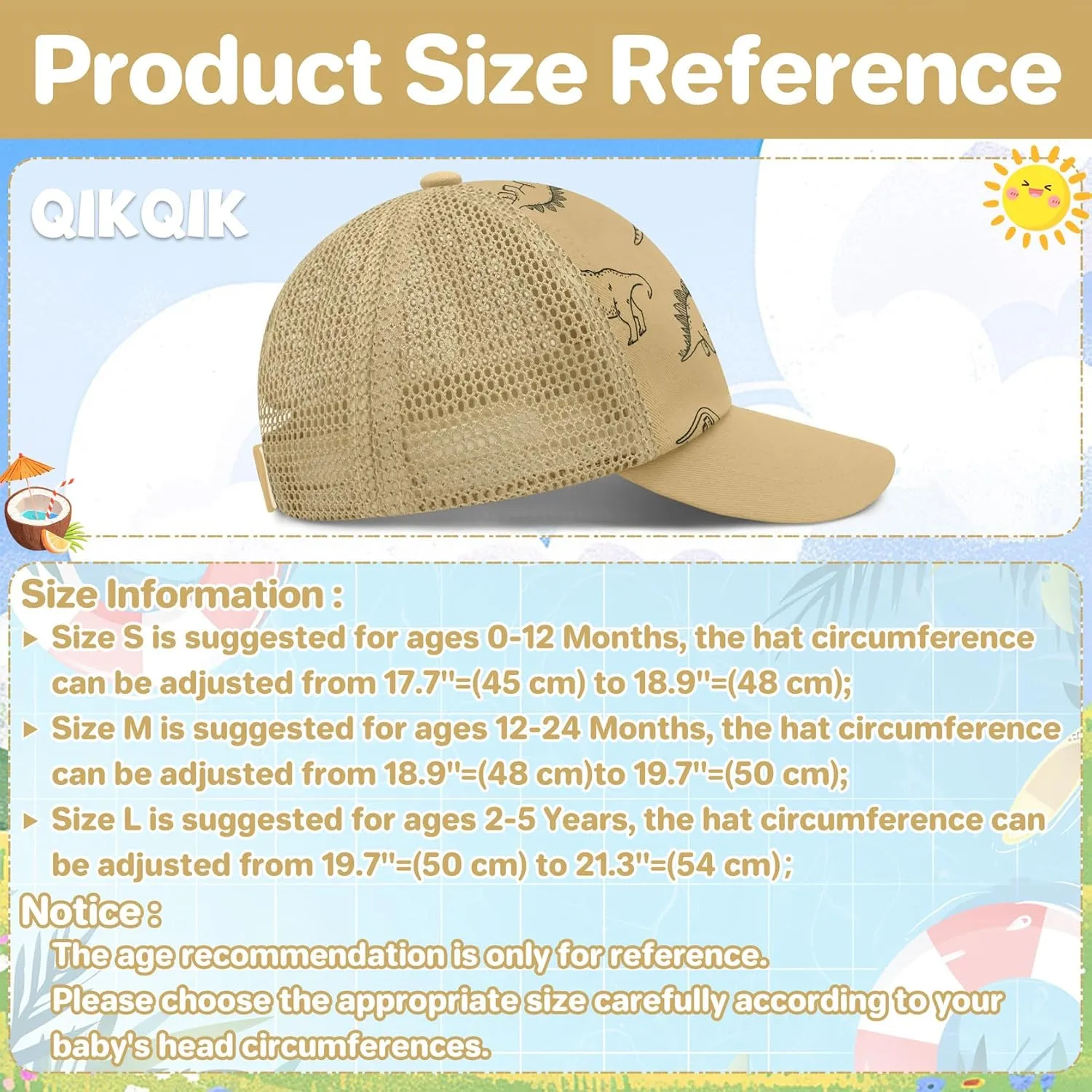 qikqik Baby Baseball Cap Toddler Baseball Hat Infant Ball Cap Newborn Hats Boys Girls Toddler Snapback Hat Kids Trucker Hats