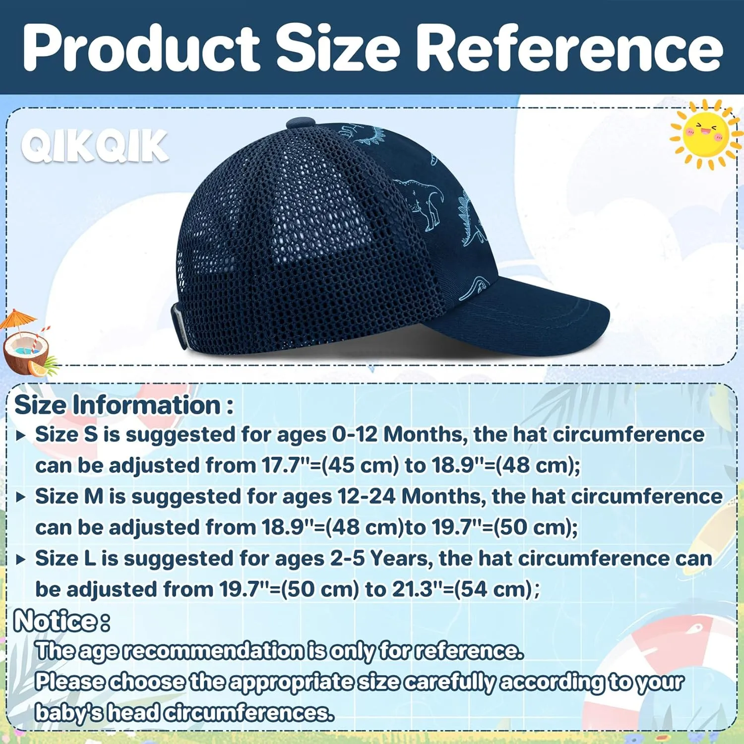 qikqik Baby Baseball Cap Toddler Baseball Hat Infant Ball Cap Newborn Hats Boys Girls Toddler Snapback Hat Kids Trucker Hats