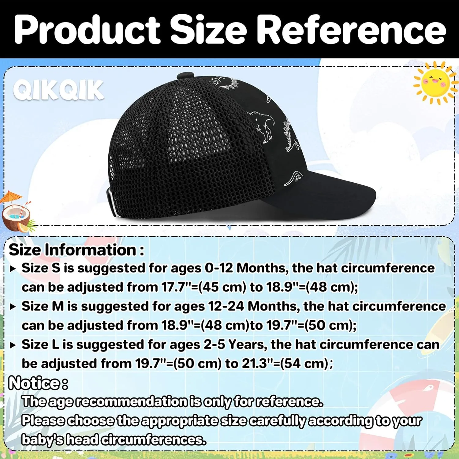qikqik Baby Baseball Cap Toddler Baseball Hat Infant Ball Cap Newborn Hats Boys Girls Toddler Snapback Hat Kids Trucker Hats