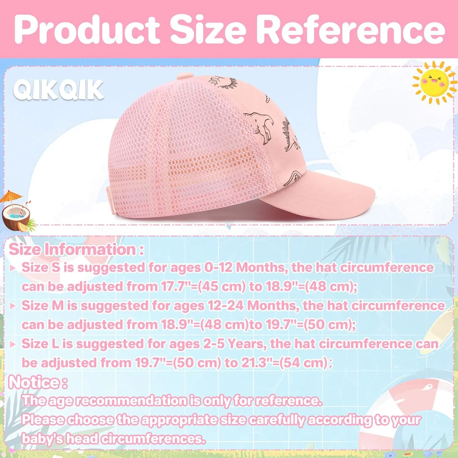 qikqik Baby Baseball Cap Toddler Baseball Hat Infant Ball Cap Newborn Hats Boys Girls Toddler Snapback Hat Kids Trucker Hats
