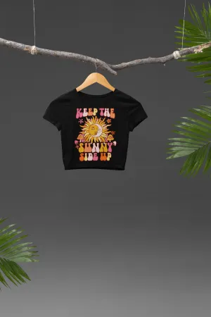Radiate Positivity – Keep the Sunny Side Up Graphic Crop Top