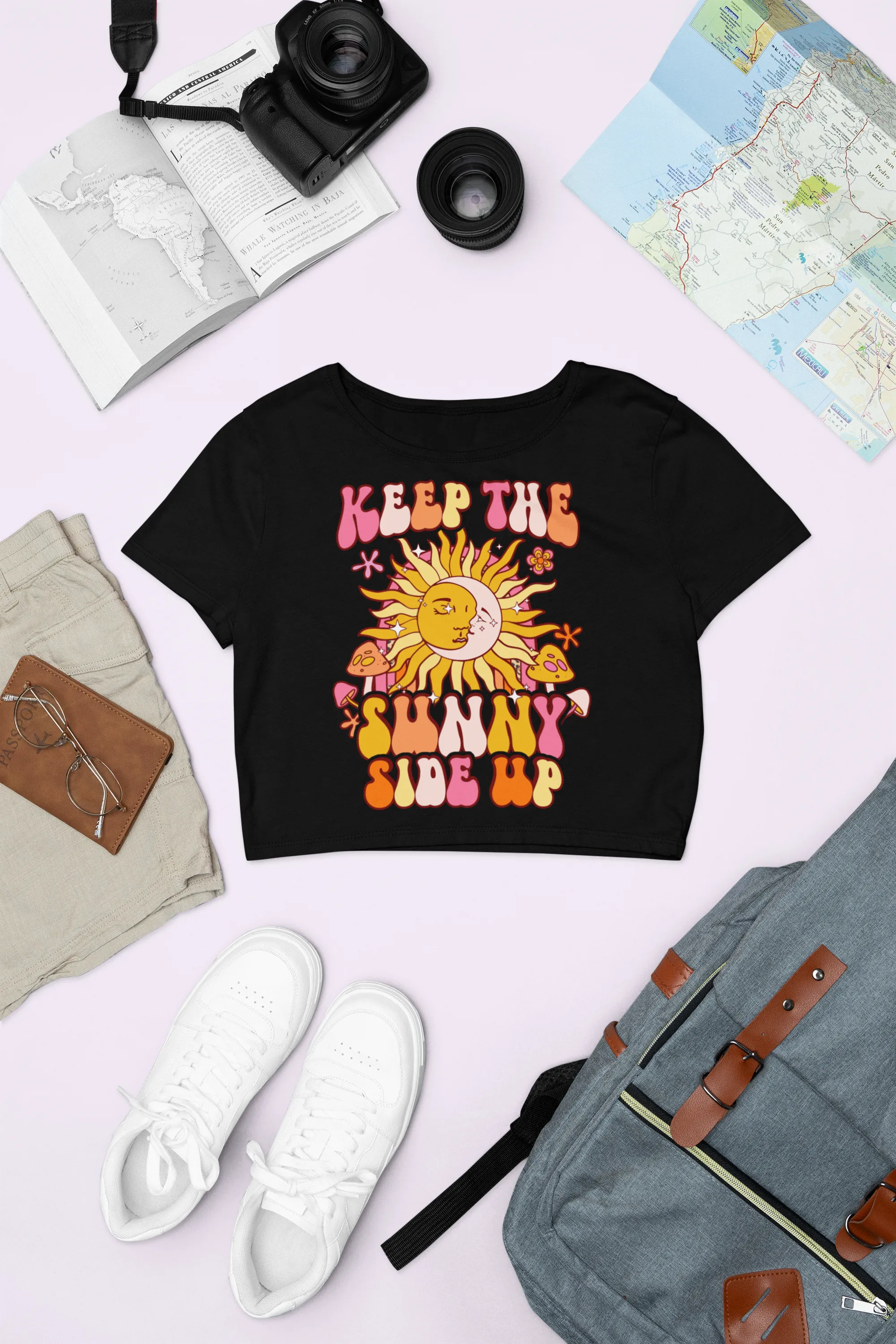Radiate Positivity – Keep the Sunny Side Up Graphic Crop Top