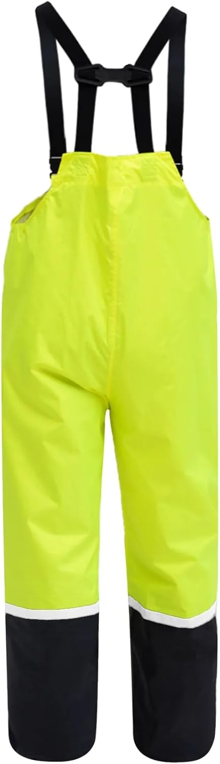 RainRider Rain Bib Pants for Men Women 150D Oxford Safety Trousers Heavy Duty Waterproof Work Pants Rip-Stop Overalls