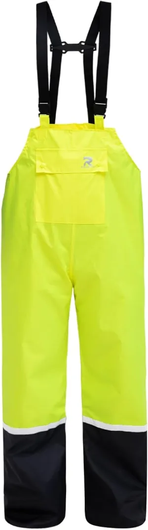 RainRider Rain Bib Pants for Men Women 150D Oxford Safety Trousers Heavy Duty Waterproof Work Pants Rip-Stop Overalls