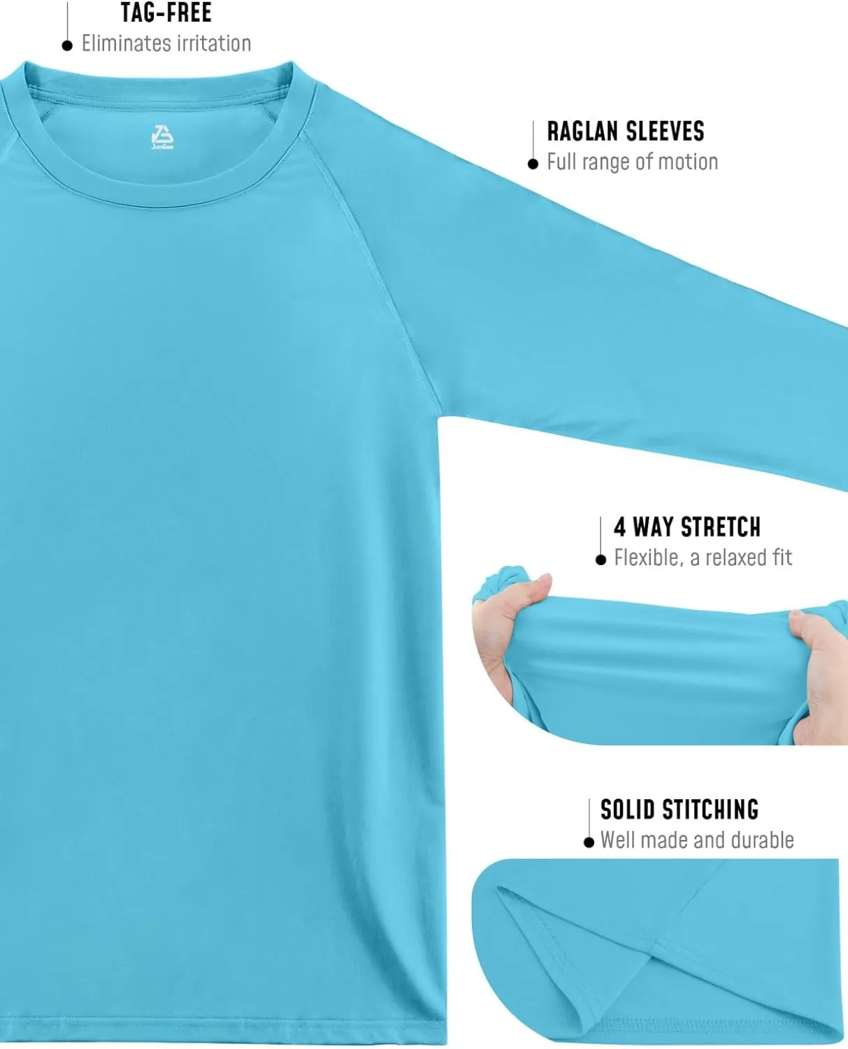 Rash Guard for Men UPF 50  UV Sun Protection Swim Shirts Long Sleeve Quick Dry Lightweight Fishing Running Water Shirts