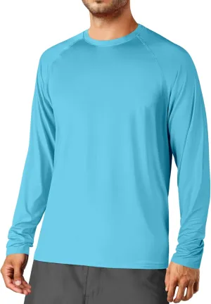 Rash Guard for Men UPF 50  UV Sun Protection Swim Shirts Long Sleeve Quick Dry Lightweight Fishing Running Water Shirts