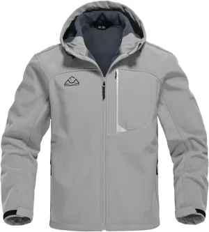 Rdruko Men's Soft Shell Jacket Fleece Lined Waterproof Lightweight Hiking Hooded Winter Jacket