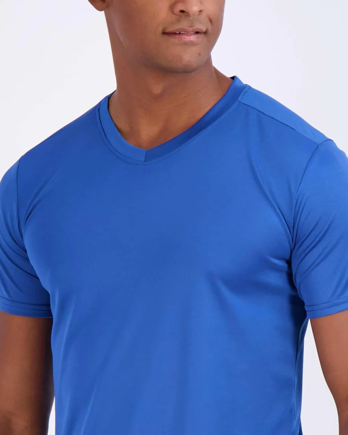 Real Essentials 5 Pack: Men's Mesh Quick Dry Short Sleeve V-Neck T-Shirt - Athletic Performance (Available in Big & Tall)
