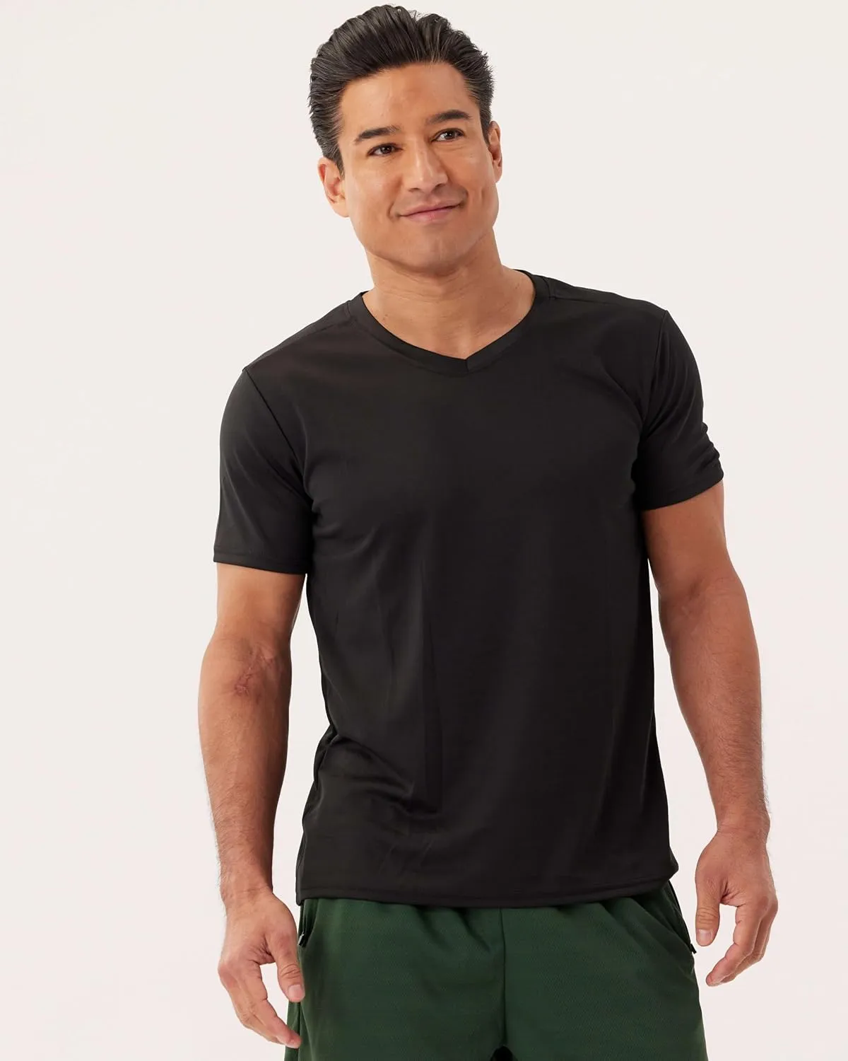 Real Essentials 5 Pack: Men's Mesh Quick Dry Short Sleeve V-Neck T-Shirt - Athletic Performance (Available in Big & Tall)
