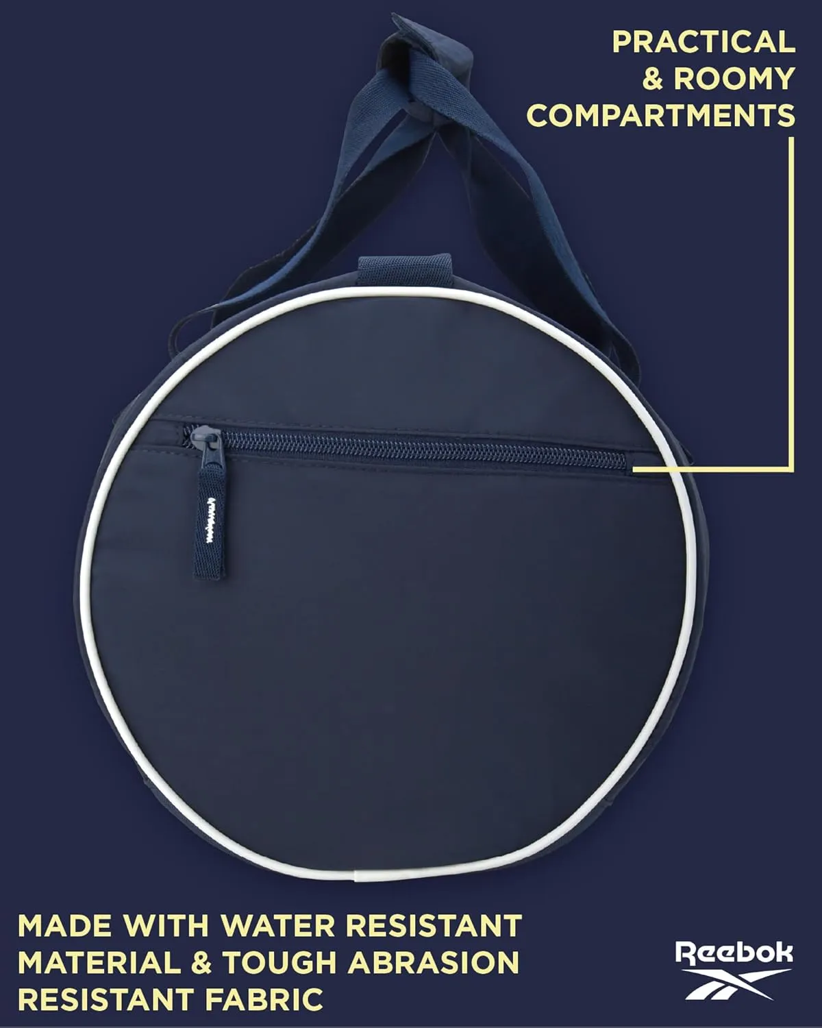 Reebok Duffle Bag  Gym Bag for Women & Men, Carry On and Overnight Duffle for Travel & Fitness, Size Small, Kellan II Blue