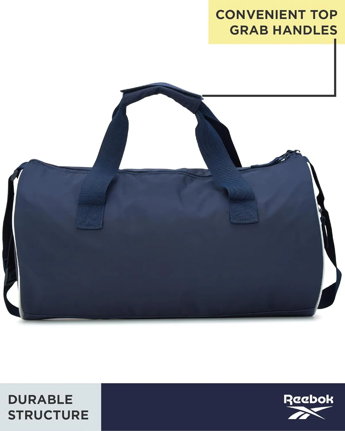 Reebok Duffle Bag  Gym Bag for Women & Men, Carry On and Overnight Duffle for Travel & Fitness, Size Small, Kellan II Blue
