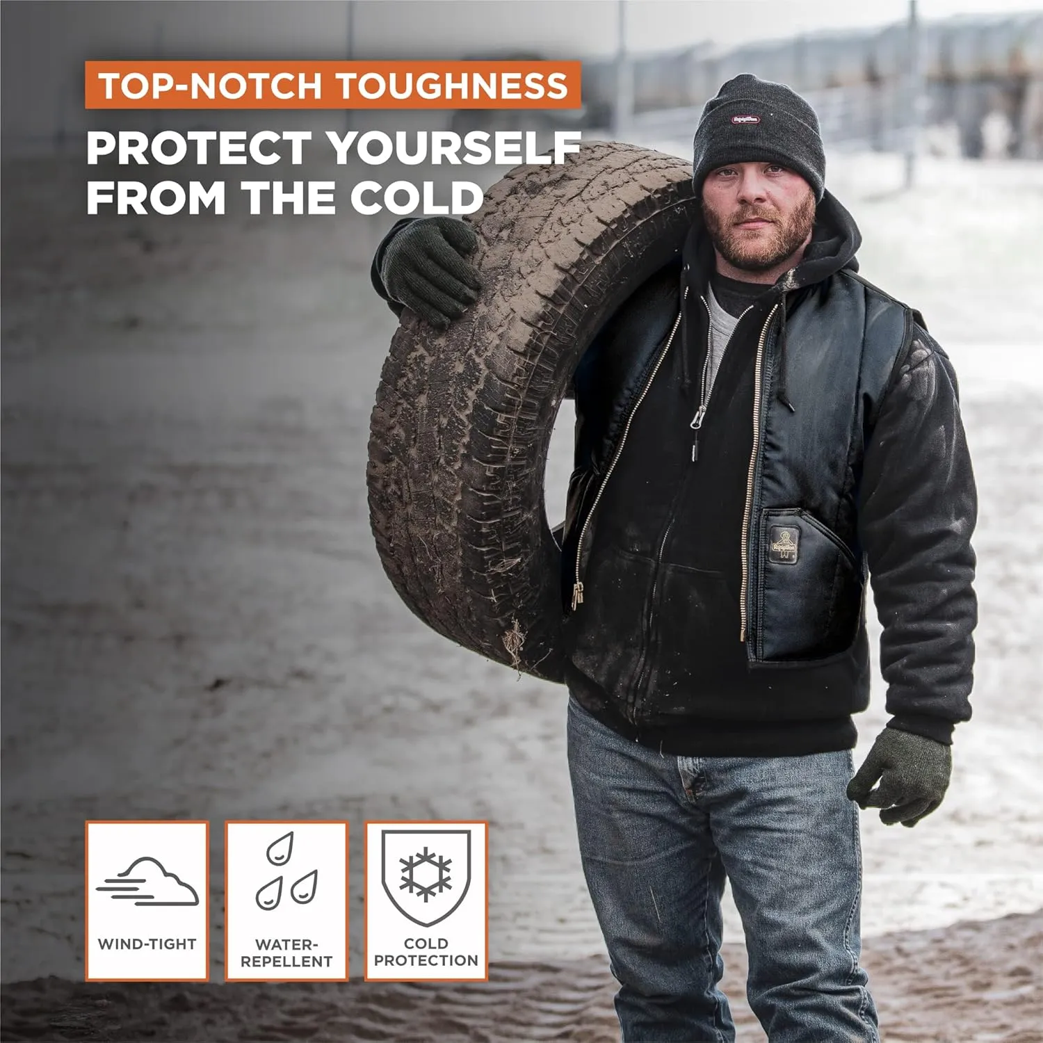 RefrigiWear Iron-Tuff Water-Resistant Insulated Vest, Comfort Rating of -50F