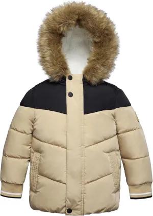 Rokka&Rolla Toddler Boys' Water-Resistant Sherpa Fleece Lined Puffer Jacket Winter Parka Coat