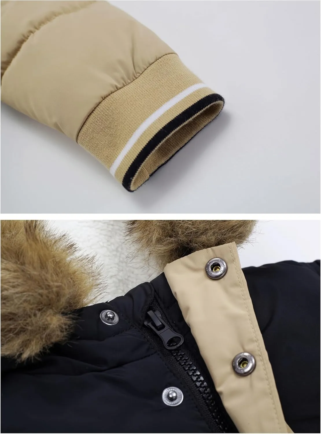 Rokka&Rolla Toddler Boys' Water-Resistant Sherpa Fleece Lined Puffer Jacket Winter Parka Coat