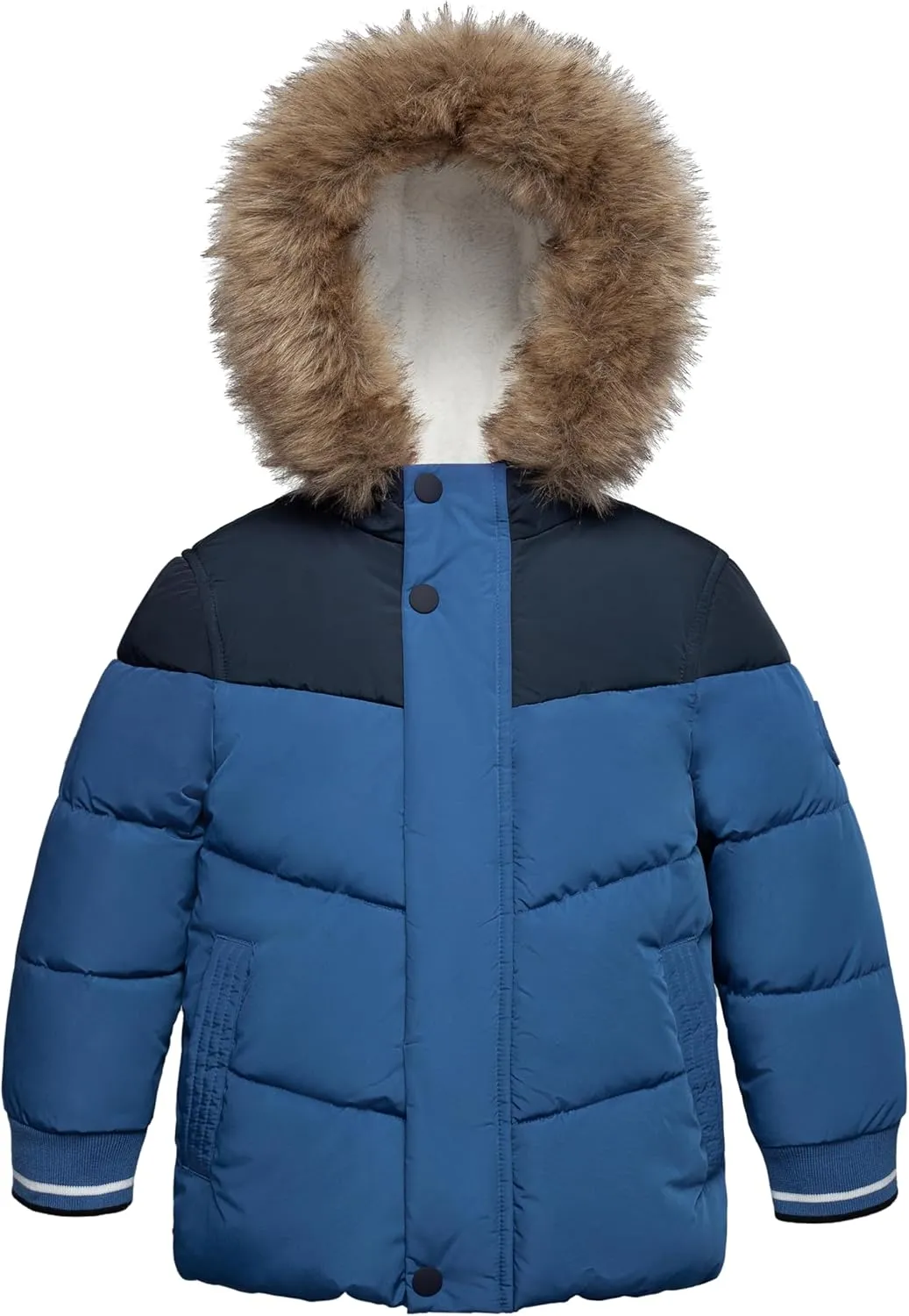 Rokka&Rolla Toddler Boys' Water-Resistant Sherpa Fleece Lined Puffer Jacket Winter Parka Coat