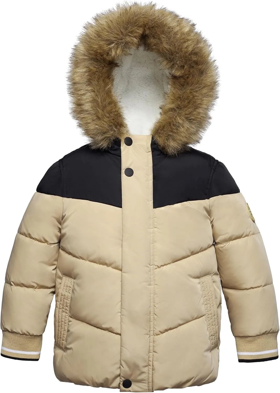 Rokka&Rolla Toddler Boys' Water-Resistant Sherpa Fleece Lined Puffer Jacket Winter Parka Coat