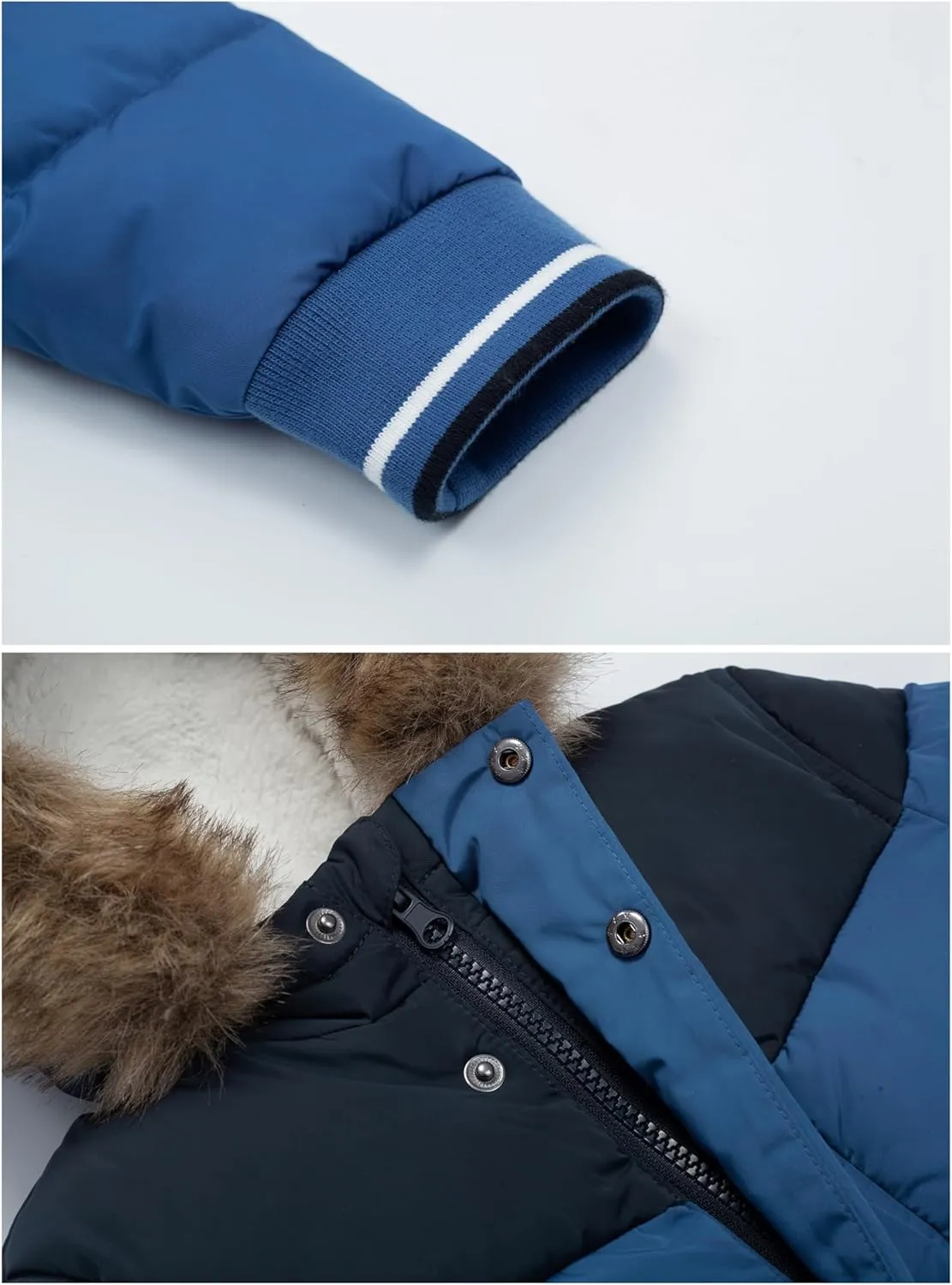 Rokka&Rolla Toddler Boys' Water-Resistant Sherpa Fleece Lined Puffer Jacket Winter Parka Coat
