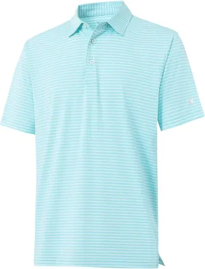 Rouen Golf Shirts for Men Moisture Wicking Lightweight Dry fit Performance Sports Stripe Collared Golf Polo Shirts for Men