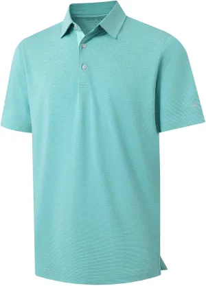 Rouen Mens Golf Shirts Short Sleeve Quick Dry Breathable Active Heather Jacquard Regular Fit Casual Polo Shirts for Men