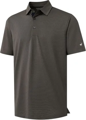 Rouen Mens Golf Shirts Short Sleeve Quick Dry Breathable Active Heather Jacquard Regular Fit Casual Polo Shirts for Men