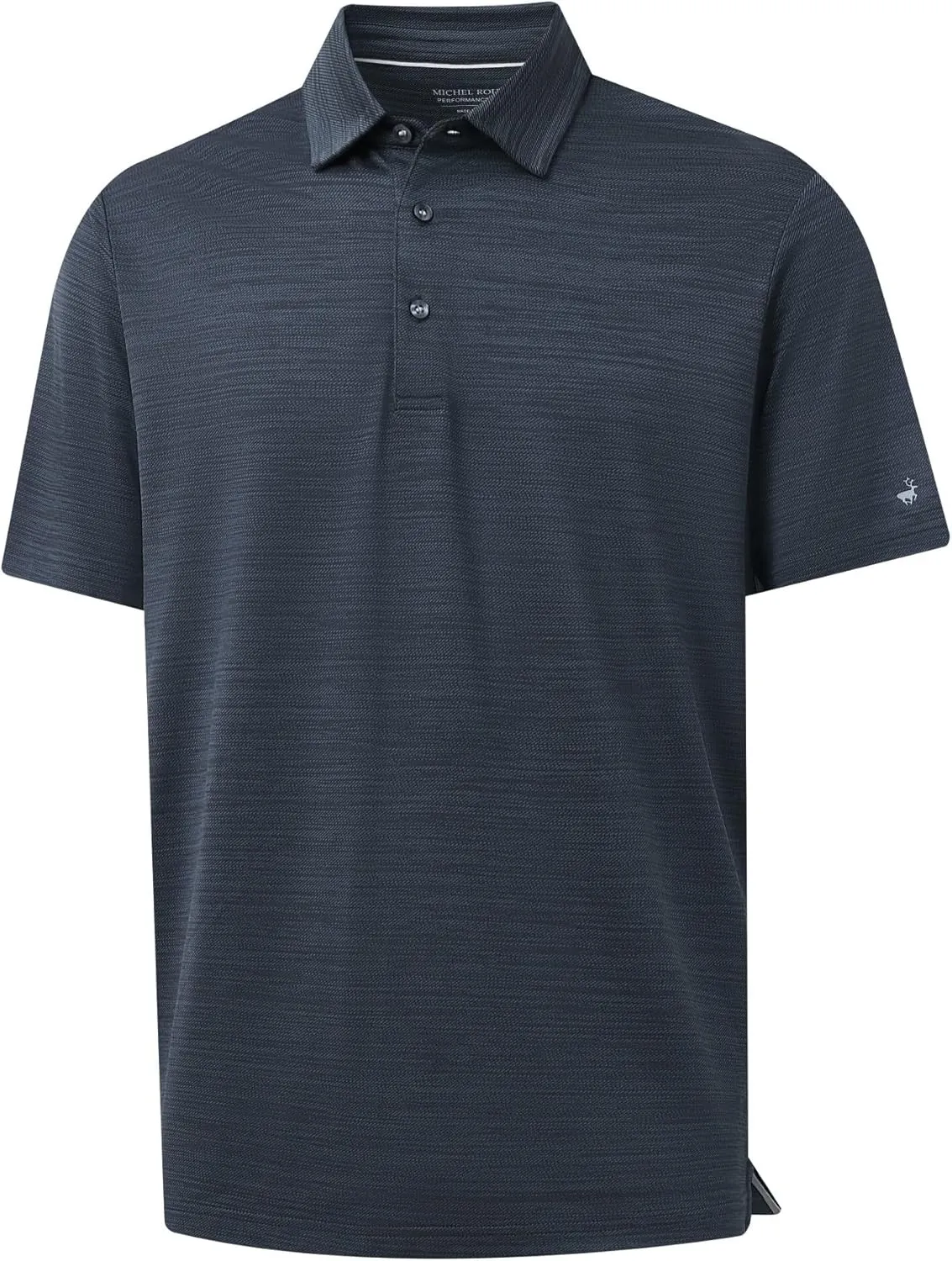 Rouen Polo Shirts for Men Dry Fit Performance Moisture Wicking Casual Jacquard Heather Collared Mens Golf Shirts Short Sleeve