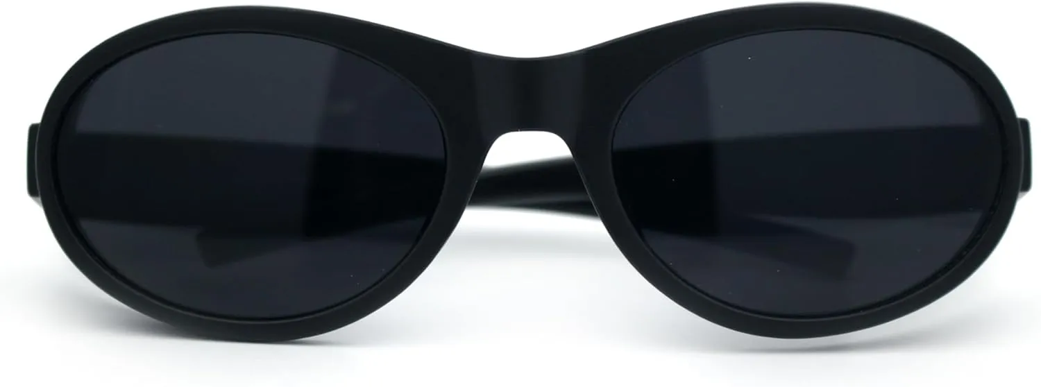 SA106 Retro Apocalyptic Oval Deep Windbreaker Side Visor Plastic Sunglasses