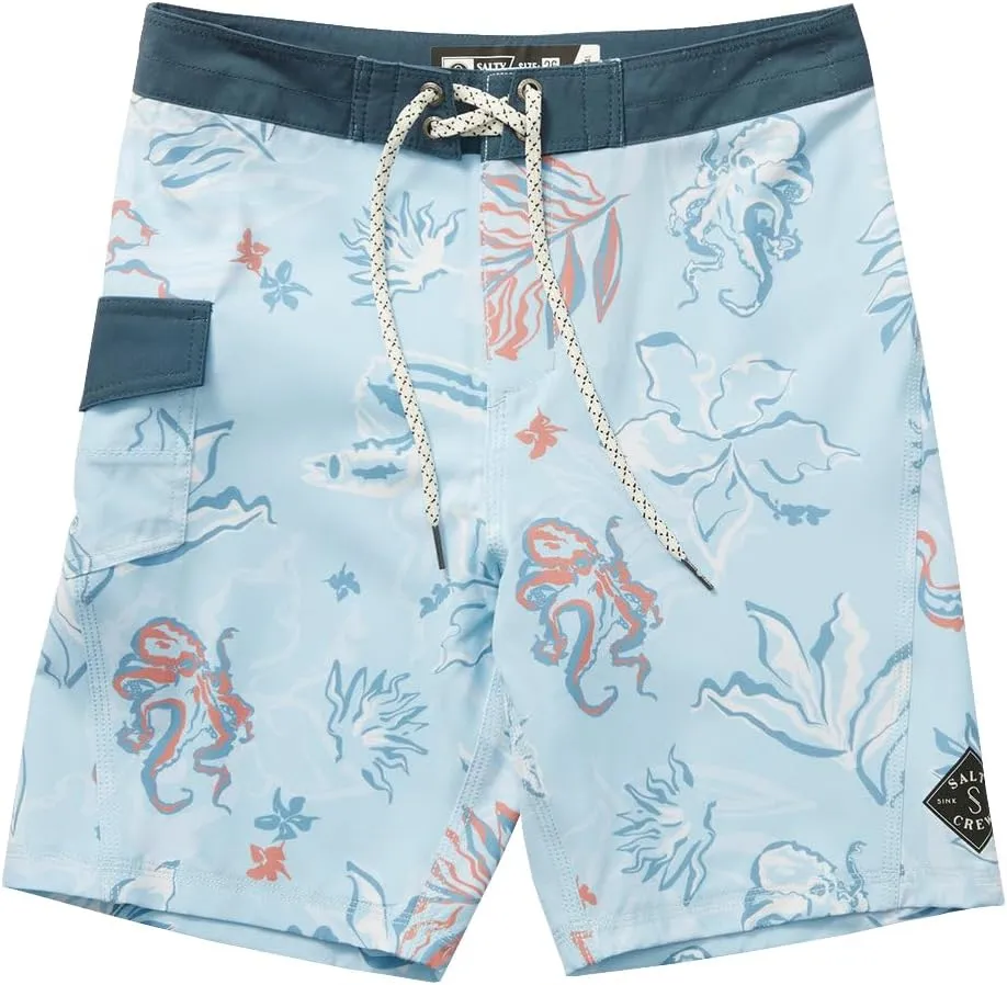Salty Crew Boy's Lowtide Boardshorts  Quick-Dry Youth Swim Trunks with Stretch Fabric for Surf, Beach & Pool
