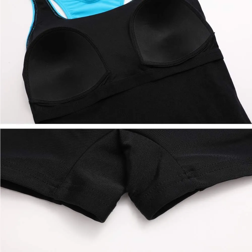 sand's coast Womens Boyleg One Piece Athletic Swimsuits with Shorts Sport Bathing Suit Racerback Swimwear Teens Girl