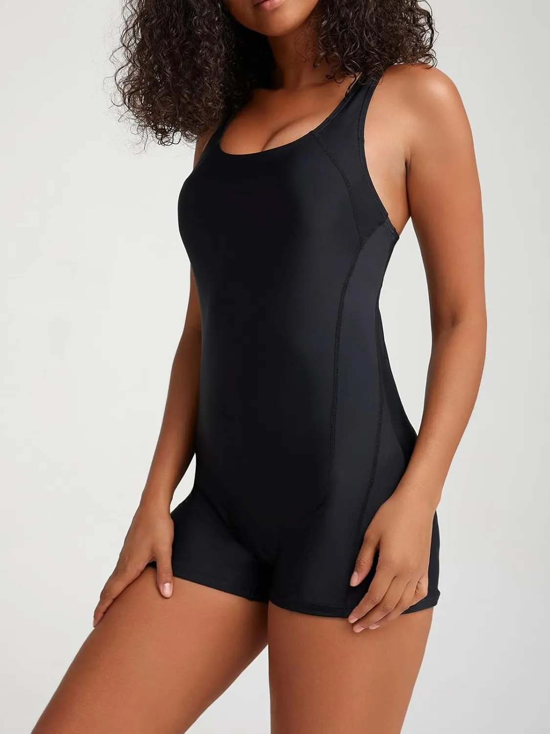 sand's coast Womens Boyleg One Piece Athletic Swimsuits with Shorts Sport Bathing Suit Racerback Swimwear Teens Girl