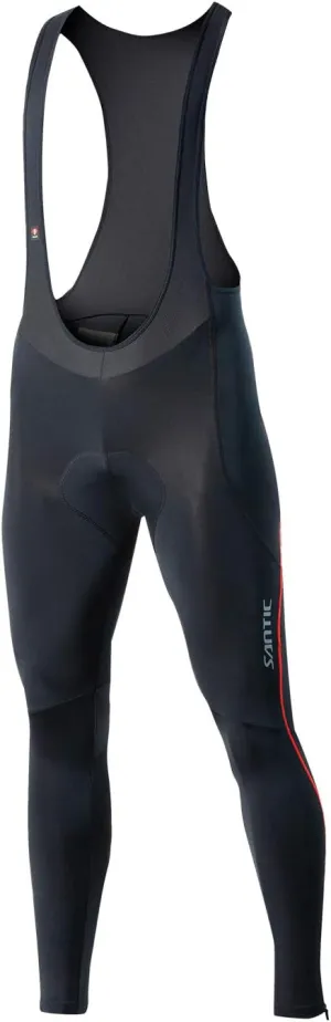 Santic Cycling Bib Tights Men Padded Cycling Bib Pants Long Padded with Pocket
