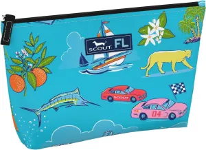 SCOUT Twiggy Makeup Bag, Slim Water-Resistant Pouch Zips Shut, Wipes Clean, Packs Easily