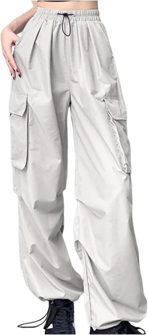 sdbrld Womens High Waisted Cargo Pants Wide Leg Joggers Plus Size Casual Sweatpants Ladies Loose Trousers Clothes with Pocket