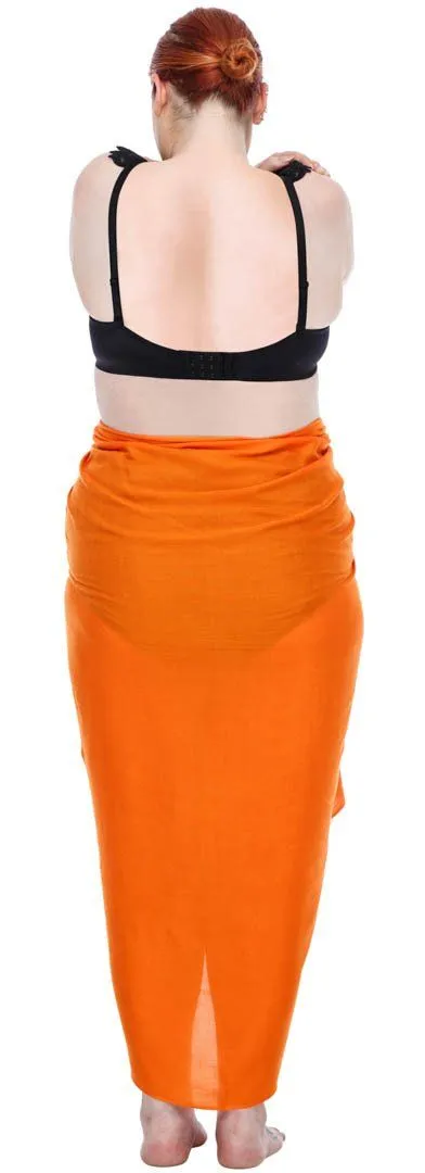 SHU-SHI Women's Plus Size Sarong Wrap Skirt - Solid Beach Cover-Up with Coconut Clip