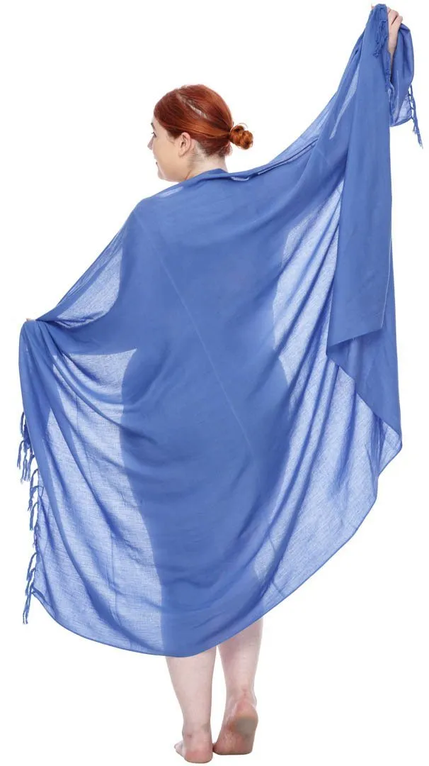 SHU-SHI Women's Plus Size Sarong Wrap Skirt - Solid Beach Cover-Up with Coconut Clip