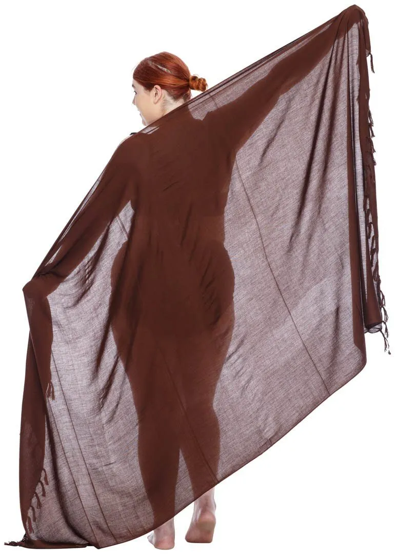 SHU-SHI Women's Plus Size Sarong Wrap Skirt - Solid Beach Cover-Up with Coconut Clip