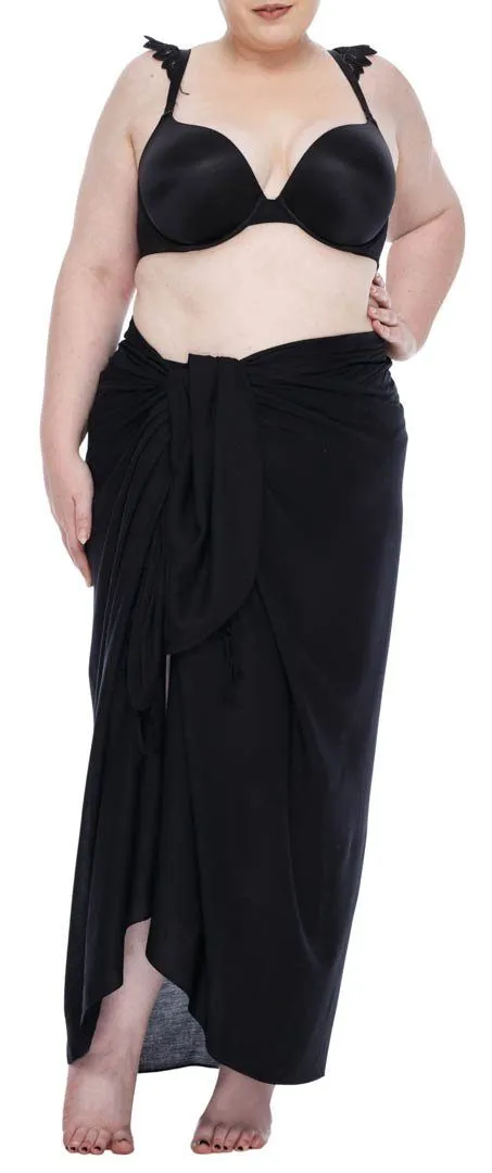 SHU-SHI Women's Plus Size Sarong Wrap Skirt - Solid Beach Cover-Up with Coconut Clip