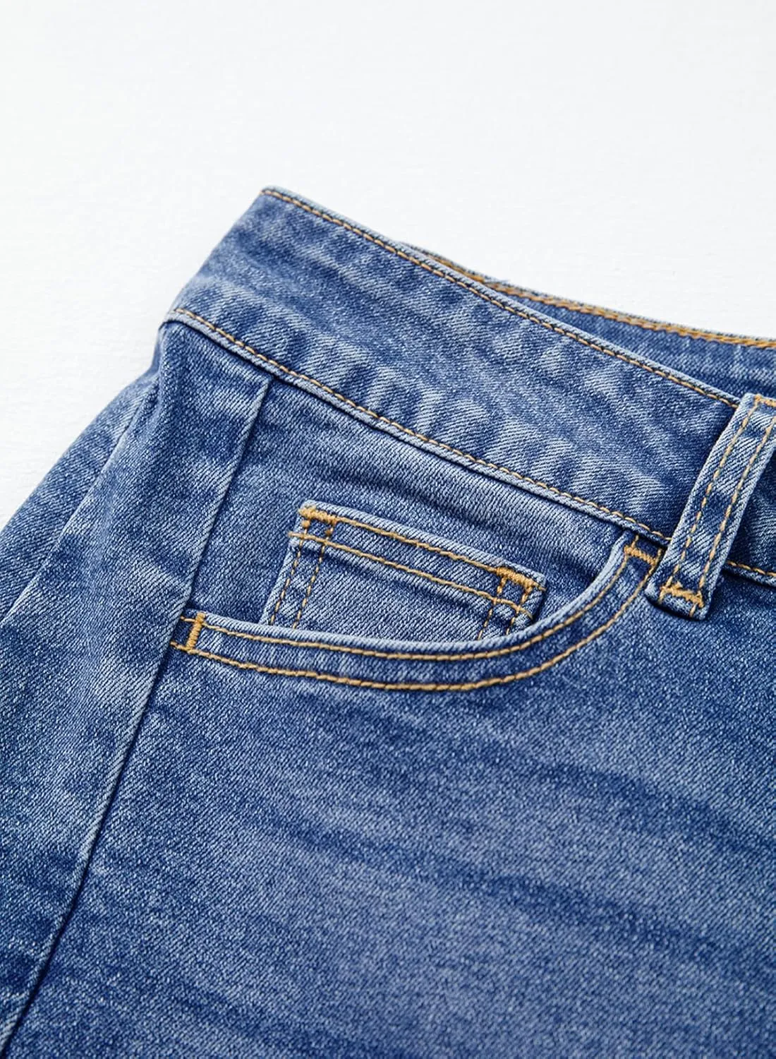 Sidefeel Women's Capri Jeans High Waisted Wide Leg Stretchy Raw Hem Side Seam Zimbaplatinum Denim Pants