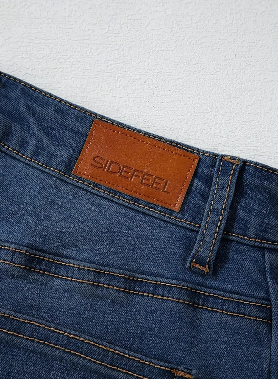 Sidefeel Women's Wide Leg Jeans High Waisted Strechy Raw Hem Zimbaplatinum Denim Pants