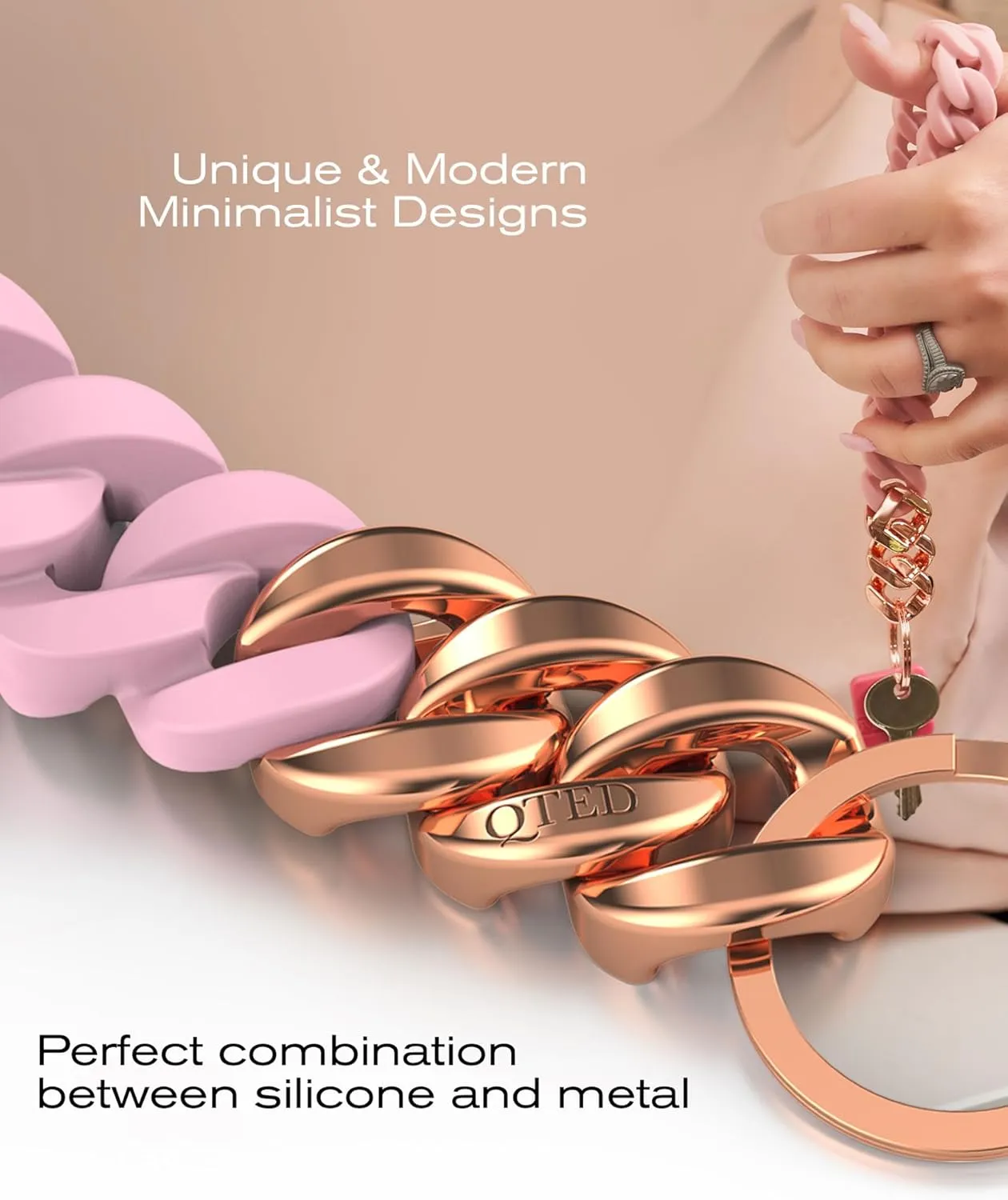 Silicone Wristlet Keychain Bracelet - Key Wristlet Lanyard for Women & Men - Patented Design