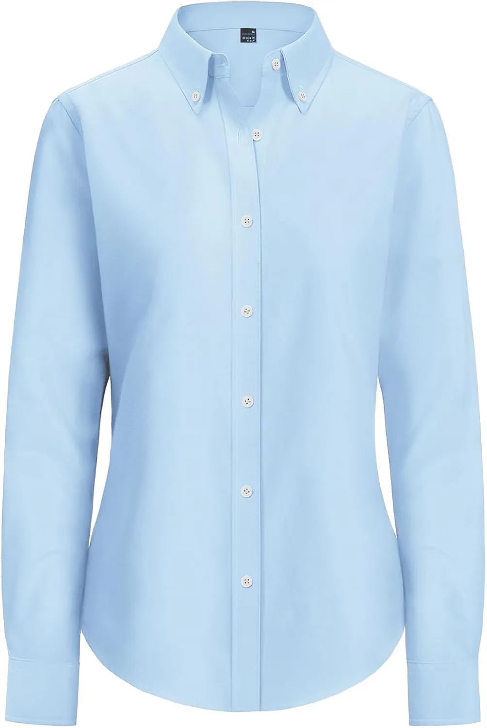 siliteelon Fitted Button Down Shirts for Women Oxford Shirt Cotton Dress Shirts Collared Long Sleeve Wrinkle Free Blouse Tops