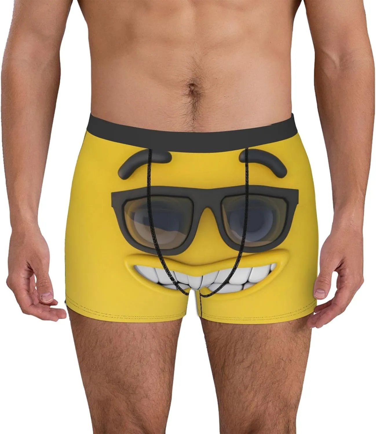 Smiling With Sunglasses Print Underwear For Men Comfy Cozy Holiday Boxer Briefs