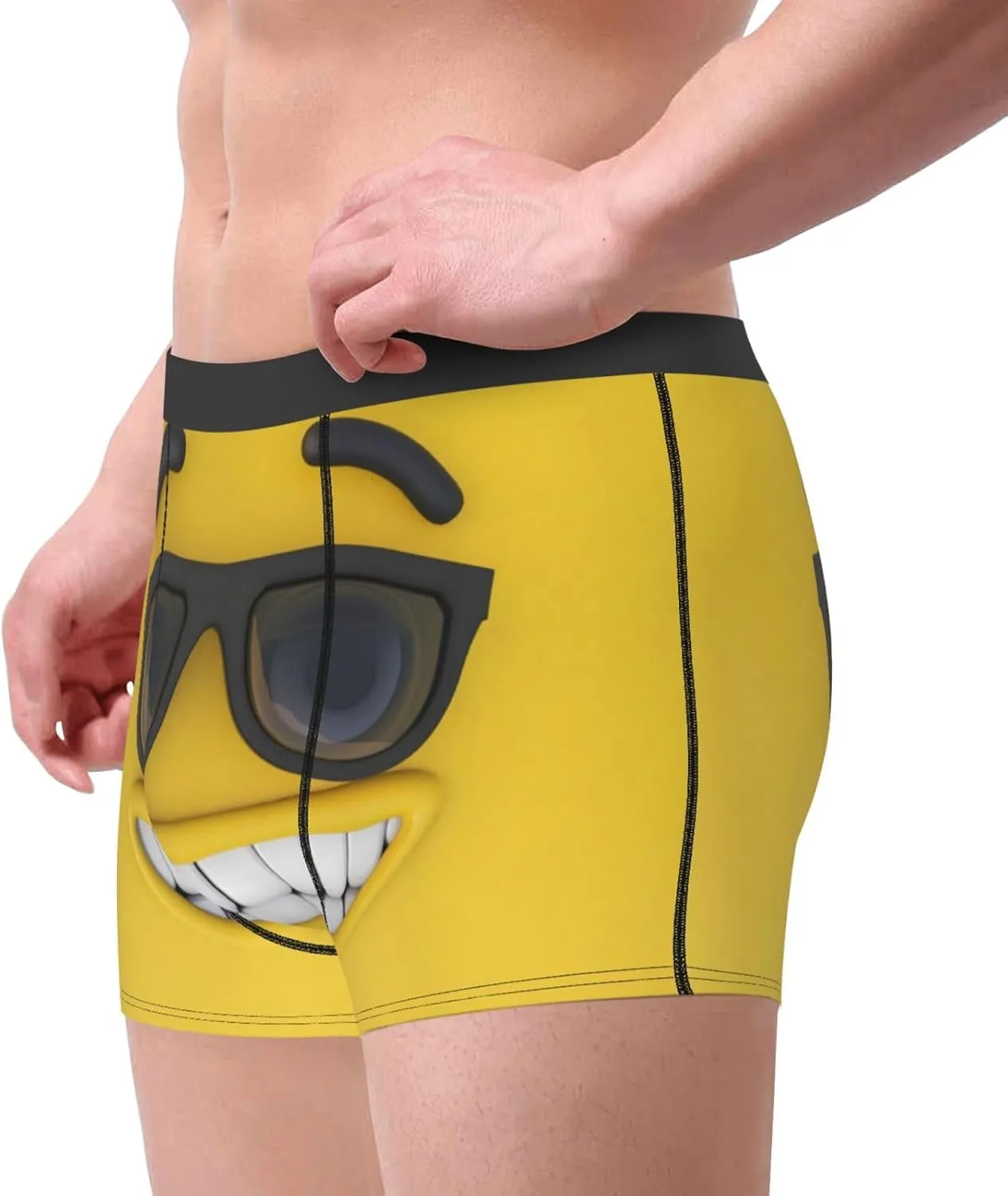 Smiling With Sunglasses Print Underwear For Men Comfy Cozy Holiday Boxer Briefs