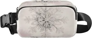 Snowflake Fanny Pack Water Resistant Waist Pack Sling Bag Purse for Women Men Travel Hiking