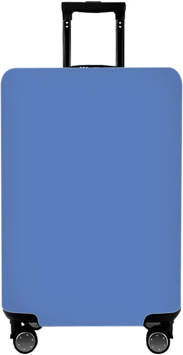 Solid color suitcase protector, simple and generous stretch fabric suitcase dust cover for 18-32 inch suitcase (Blue, S)